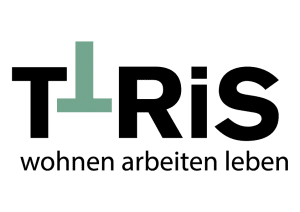 Logo von TIRIS mit dem Slogan wohnen arbeiten leben darunter